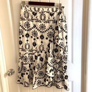 Ladies Elie Tahari Embroidered Midi Skirt, 6